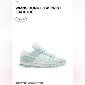 BRAND NEW Women’s Dunk Low Twist Jade Ice